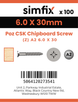 Simfix product label - FXTBA260030-D