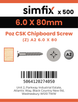 Simfix product label - FXTBA260080-T