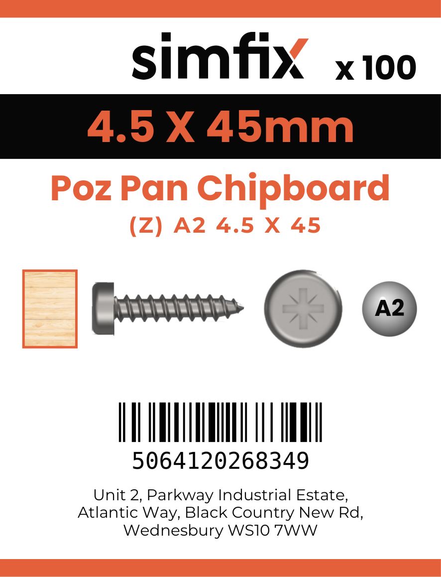 Simfix product label - KXTBA245045-D