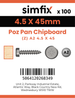 Simfix product label - KXTBA245045-D