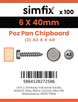 Simfix product label - KXTBA260040-D