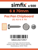 Simfix product label - KXTBA260070-T