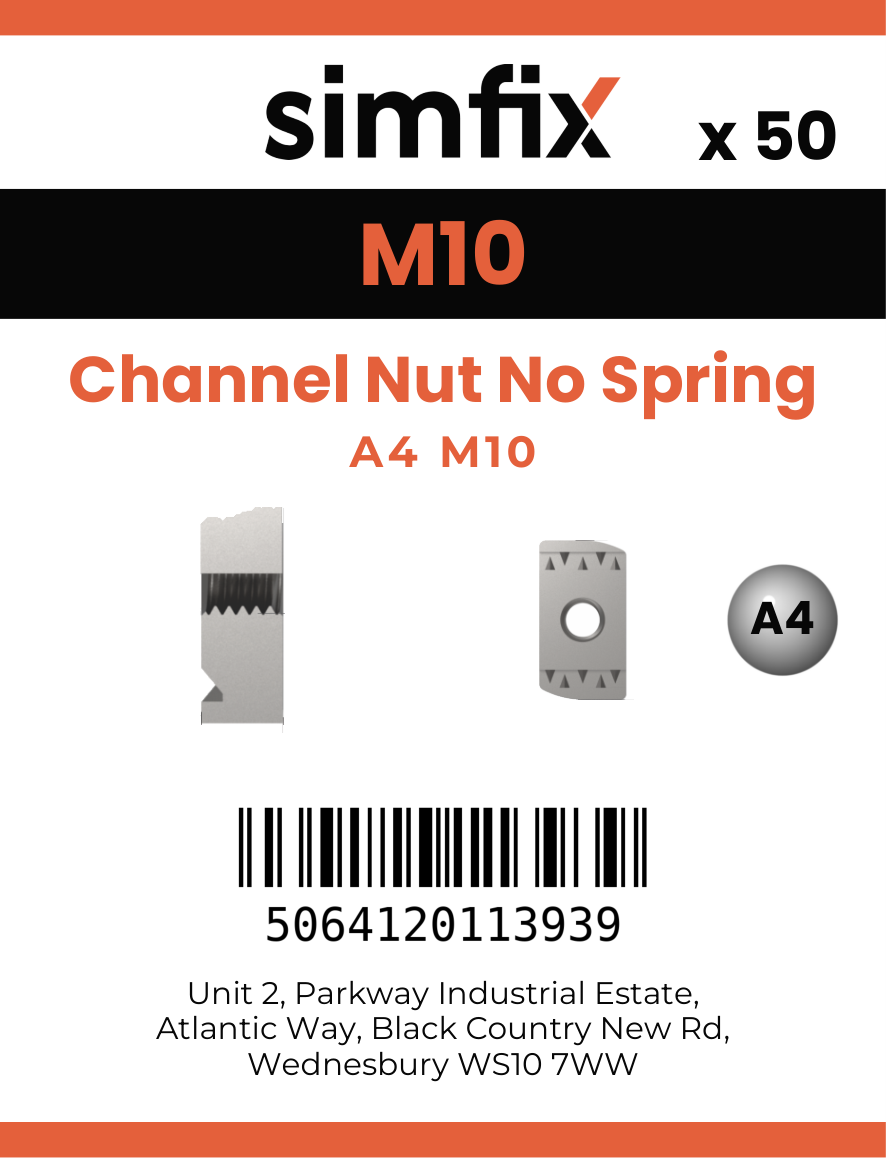 Simfix product label - NM10P-A4SS-T