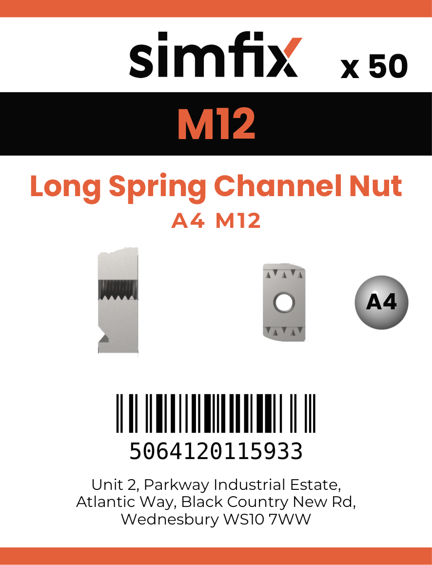 Simfix product label - NM12LS-A4SS-T