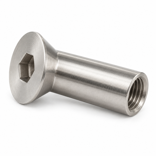 Socket countersunk head sleeve nut, stainless steel